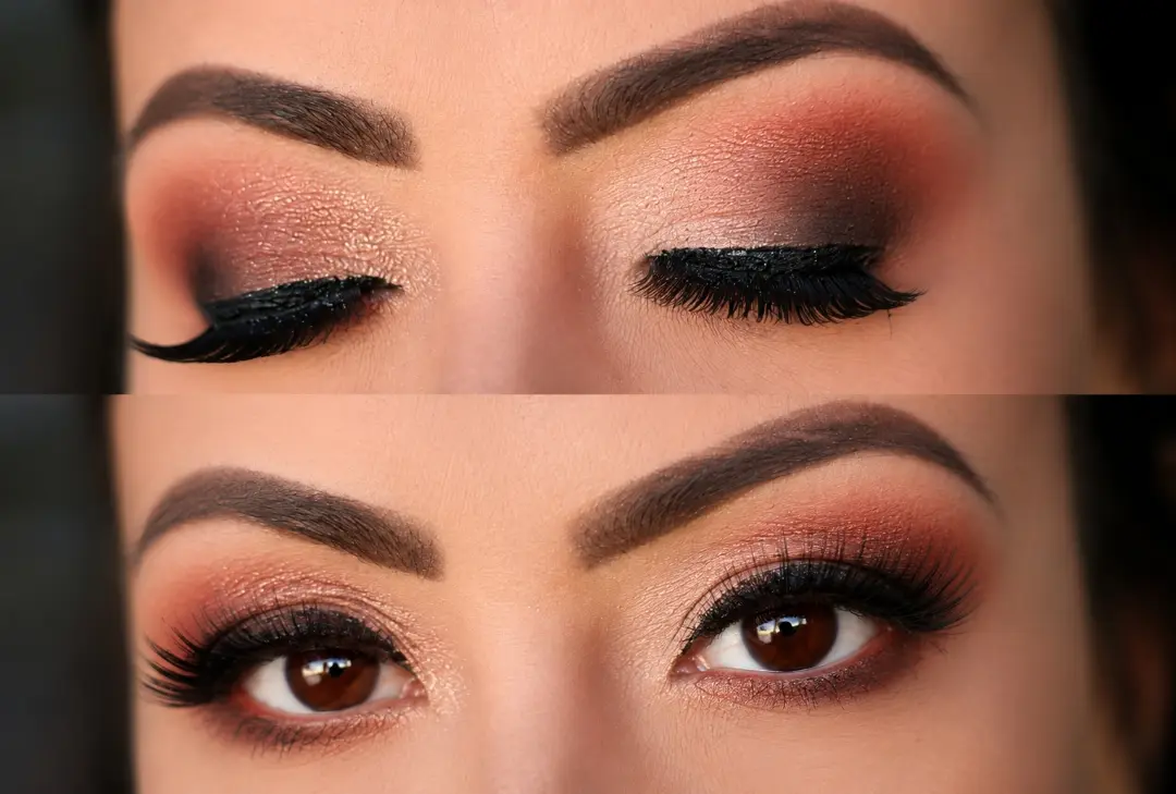 Close nos olhos com esfumado escuro